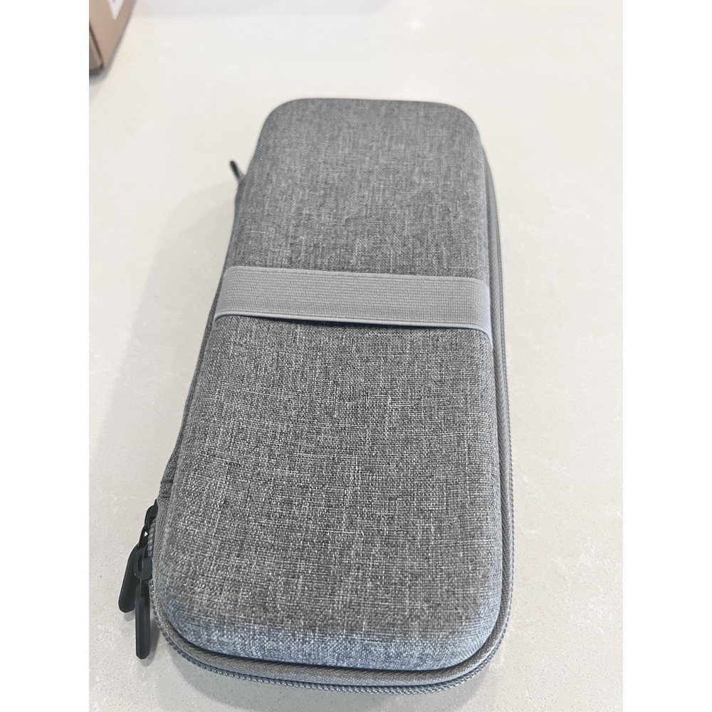 UNBRANDED-Hardshell Zipper Calculator Case Gray Double Pocket Inside.